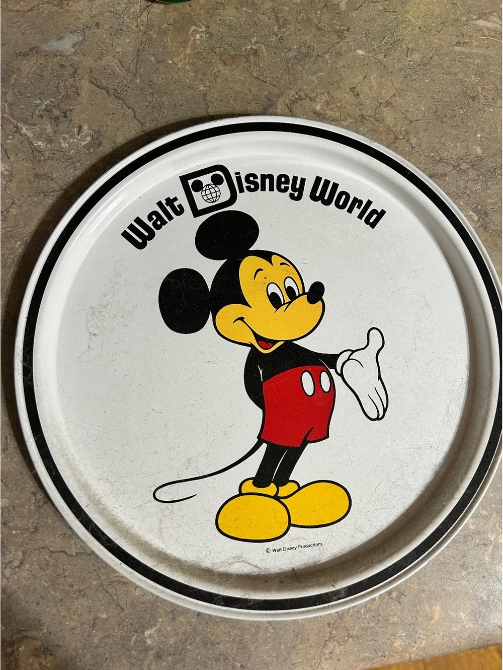 Vintage Walt Disney World Mickey Mouse Round Plate